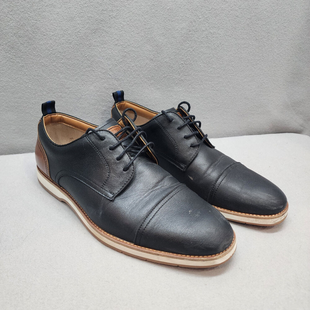 Steve Madden Men's Saverio Casual Oxford Black Dress Shoes Lace Up Sz 10